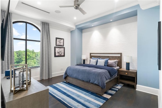 3286 Northside Pkwy NW Unit Ph2, Atlanta, GA 30327 - bedroom featuring wood finished floors, crown molding, recessed lighting, and ceiling fan