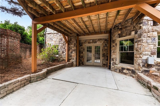 view of patio / terrace featuring french doors