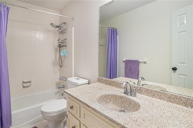 3003 Hanover Ln SE, Conyers, GA 30094 - full bathroom featuring vanity, shower / tub combo, and tile patterned flooring