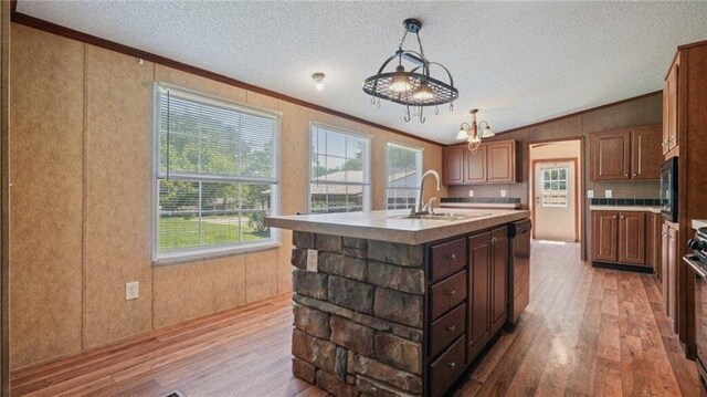 88 Turner Rd, Jasper, GA 30143 - kitchen featuring light wood finished floors, a chandelier, and light countertops