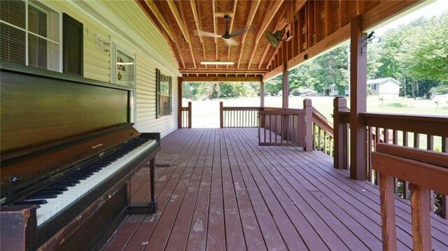 88 Turner Rd, Jasper, GA 30143 - unfurnished living room with a ceiling fan, a large fireplace, vaulted ceiling, and wood finished floors