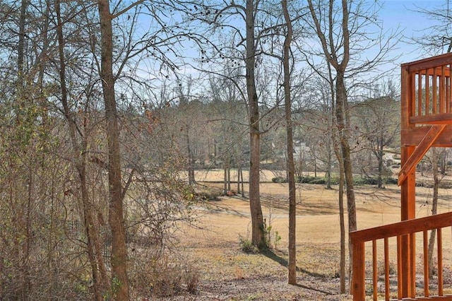 view of yard featuring a wooden deck