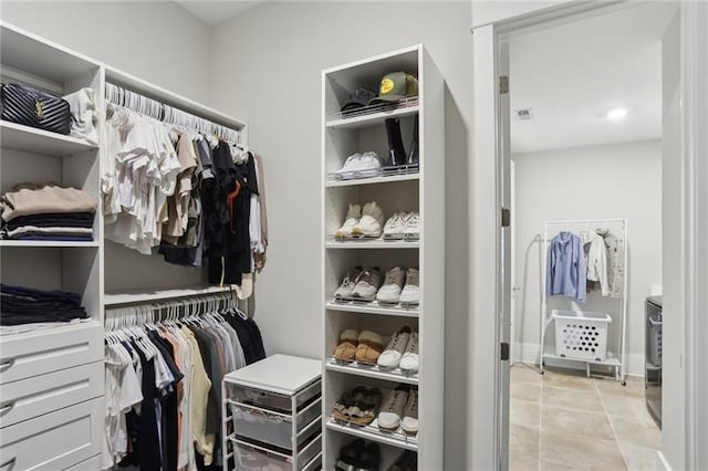 view of walk in closet