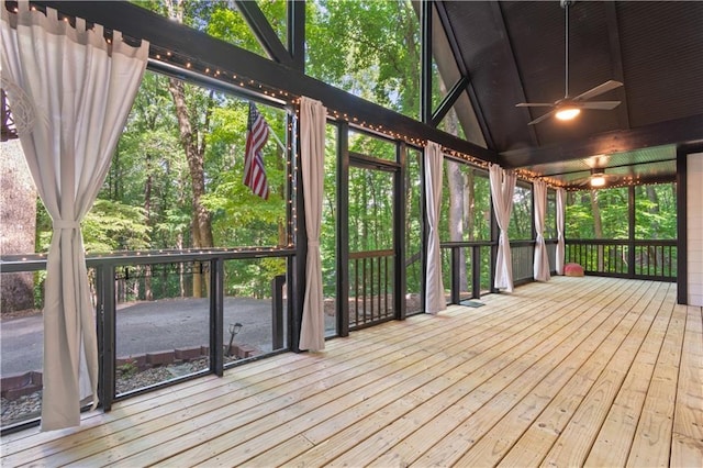 532 Coffee Cove Dr, Jasper, GA 30143 - unfurnished sunroom featuring ceiling fan and lofted ceiling