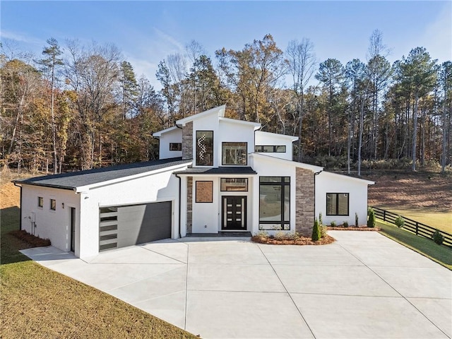 contemporary house with a garage