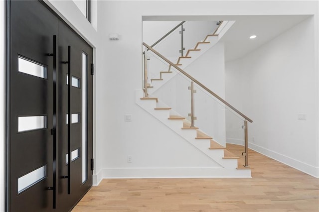 entryway featuring light hardwood / wood-style flooring