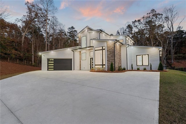 modern home with a garage