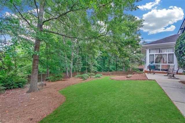 view of yard with a patio area