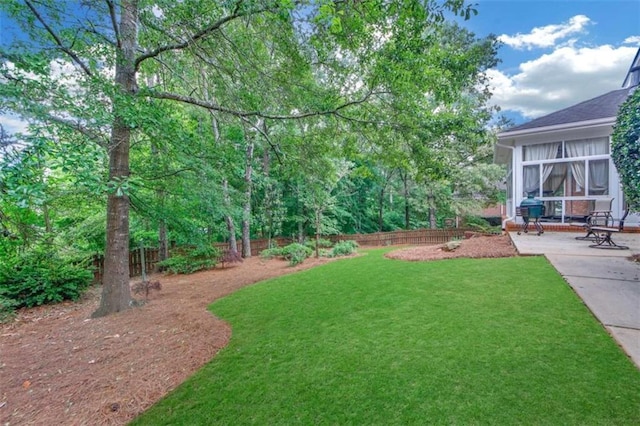 view of yard with a patio