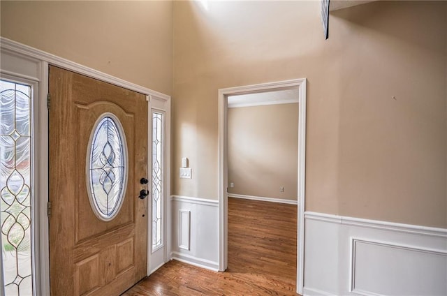 entrance foyer with hardwood / wood-style flooring