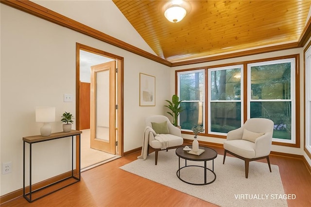 2419 Anderson Mill Rd, Austell, GA 30106 - living area featuring vaulted ceiling, wooden ceiling, and wood finished floors