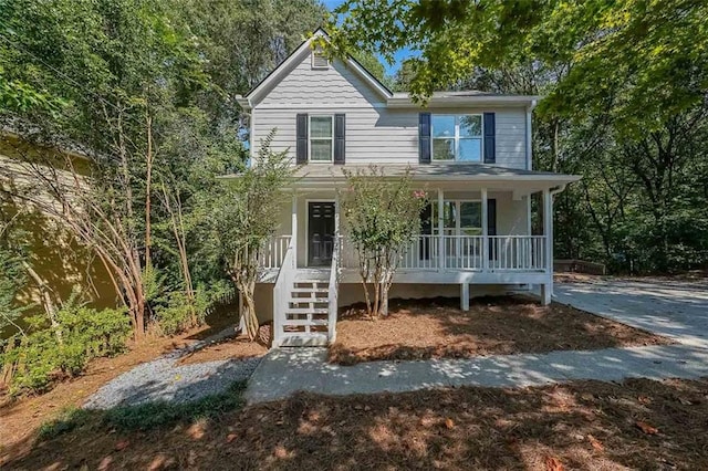 view of front of house featuring covered porch