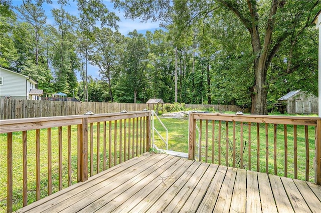 96 S Forty Pass S, Hiram, GA 30141 - wooden deck with a fenced backyard and a shed
