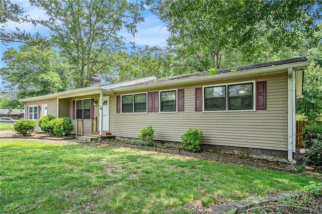 96 S Forty Pass S, Hiram, GA 30141 - single story home featuring a front lawn and a chimney