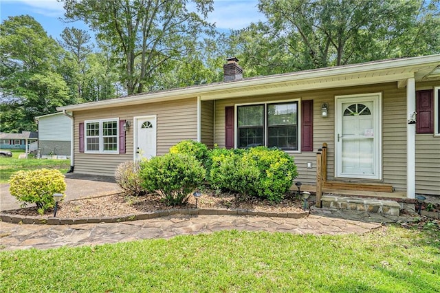 96 S Forty Pass S, Hiram, GA 30141 - ranch-style house with a chimney and a front yard