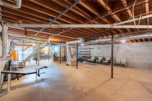 5670 Lanny Dr, Powder Springs, GA 30127 - unfinished basement featuring stairs