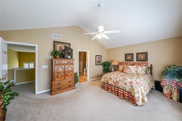 626 Dahoma Trl, Woodstock, GA 30188 - bedroom with lofted ceiling, carpet floors, baseboards, and ceiling fan