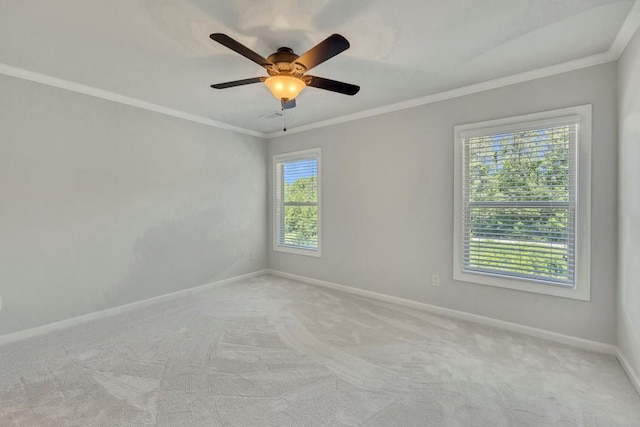 1231 Fawndale Dr NW, Kennesaw, GA 30152 - spare room with crown molding, baseboards, carpet, and a ceiling fan