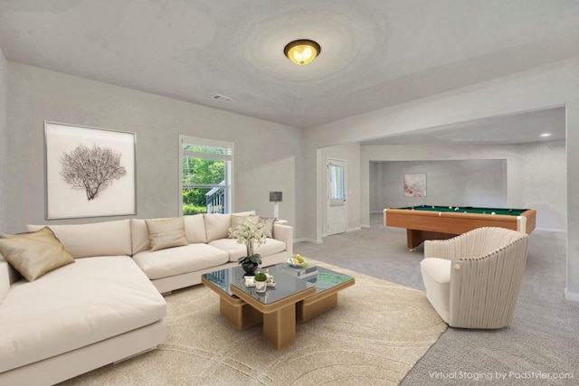 1231 Fawndale Dr NW, Kennesaw, GA 30152 - carpeted living area with billiards table and baseboards