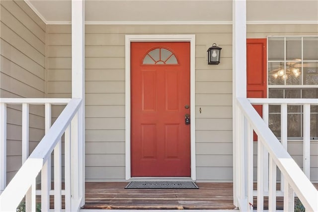 entrance to property with covered porch