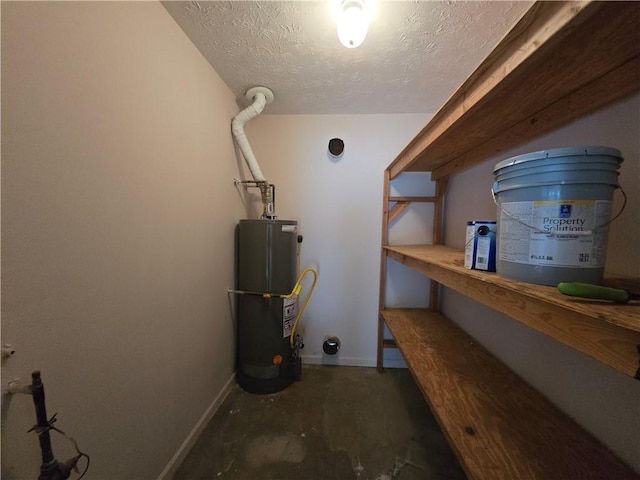 utility room with gas water heater