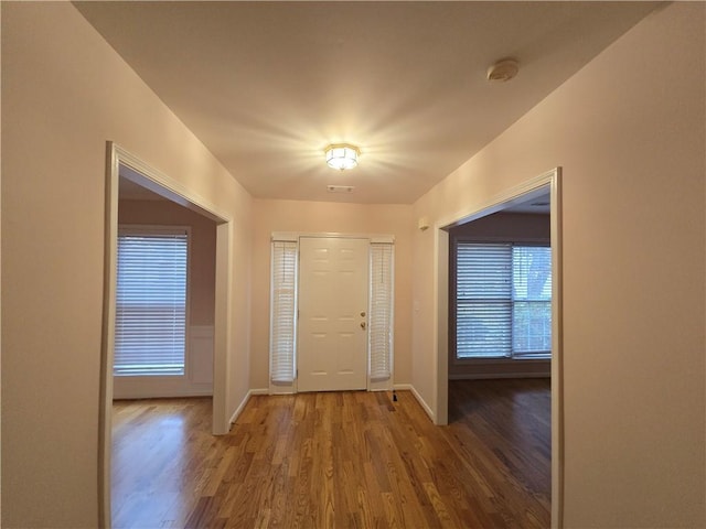 entrance foyer featuring wood-type flooring