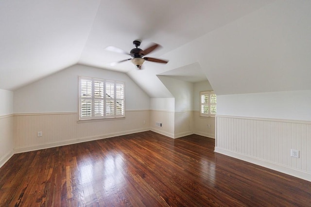 2668 Jefferson Ter, East Point, GA 30344 - additional living space featuring wood finished floors, a ceiling fan, wainscoting, and lofted ceiling