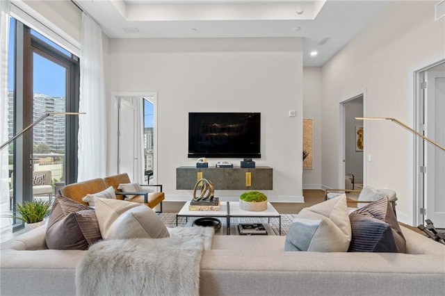 living room featuring hardwood / wood-style floors