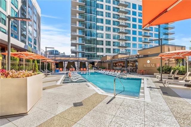 view of pool with a patio area