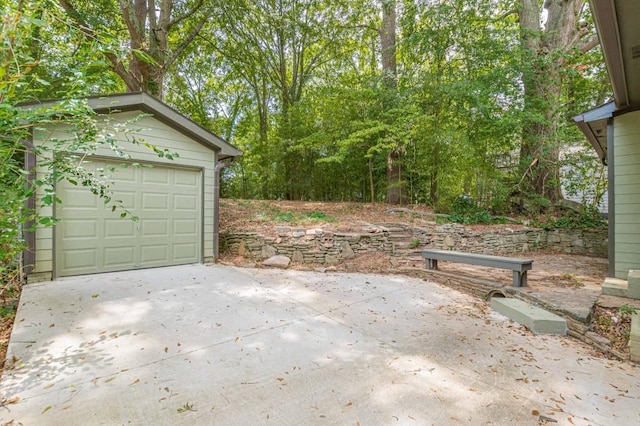 garage with driveway