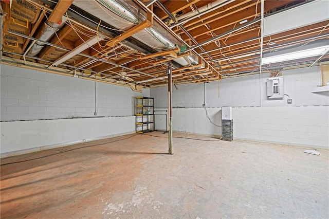 94 Park Ave W, Dallas, GA 30157 - unfinished basement with electric panel and concrete block wall