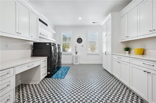 109 Owens Mill Pl, Canton, GA 30115 - kitchen with a sink, light countertops, white cabinets, baseboards, and ornamental molding