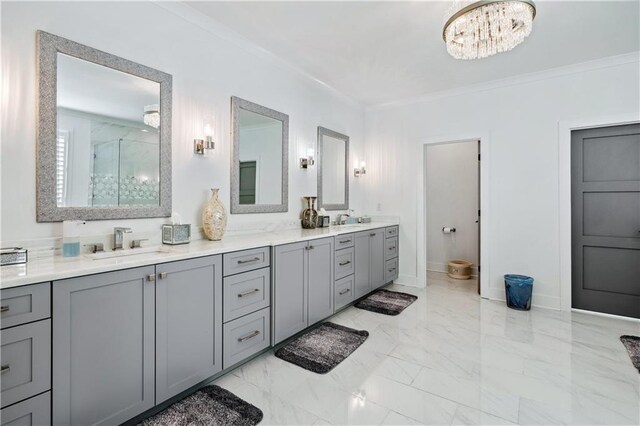 109 Owens Mill Pl, Canton, GA 30115 - full bath with a soaking tub, marble finish floor, a shower stall, and a healthy amount of sunlight