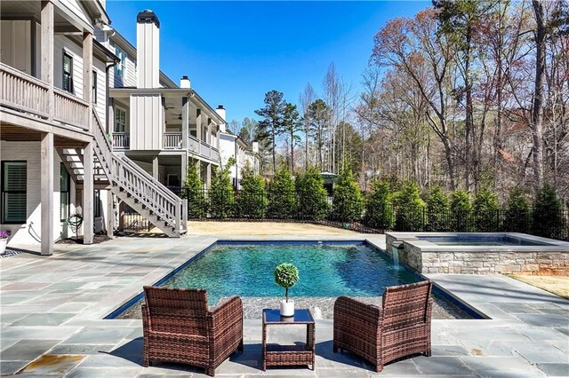 109 Owens Mill Pl, Canton, GA 30115 - view of swimming pool with a patio area and a pool with connected hot tub