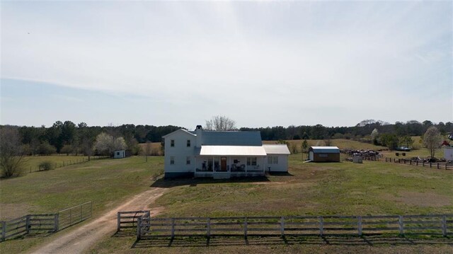 bird's eye view with a rural view