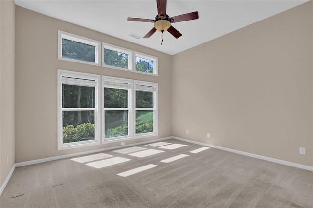 5040 Stonehaven Vw, Cumming, GA 30040 - unfurnished room with light colored carpet, baseboards, and a ceiling fan