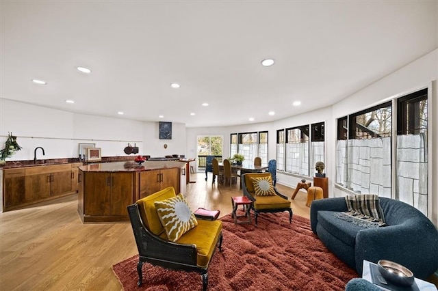 595 Overbrook Dr NW, Atlanta, GA 30318 - living area featuring light wood-style floors and recessed lighting