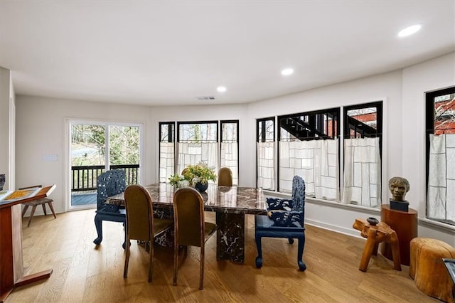 595 Overbrook Dr NW, Atlanta, GA 30318 - dining space with wood finished floors, recessed lighting, and baseboards