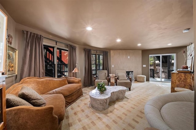 595 Overbrook Dr NW, Atlanta, GA 30318 - living room with recessed lighting, a fireplace, and healthy amount of natural light