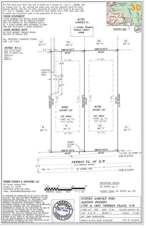 1801 Newman Pl NW, Atlanta GA, 30318 land for sale