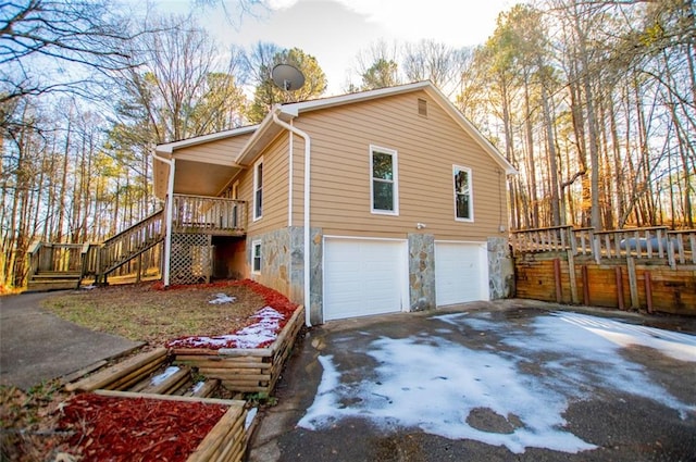 view of home's exterior featuring a garage