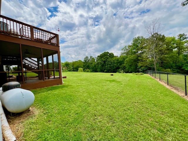 19 Magnolia Ct NE, Rydal, GA 30171 - view of yard featuring a deck and a sunroom