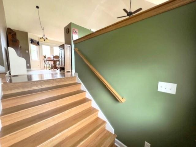 19 Magnolia Ct NE, Rydal, GA 30171 - stairs with ceiling fan