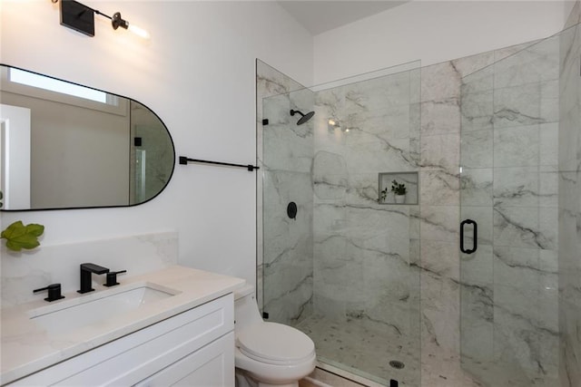 3395 Lee St, East Point, GA 30344 - full bathroom with a marble finish shower, toilet, and vanity