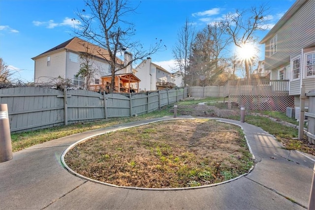 view of yard featuring a deck