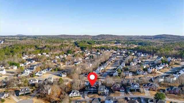 aerial view featuring a mountain view