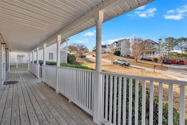 wooden deck featuring a porch