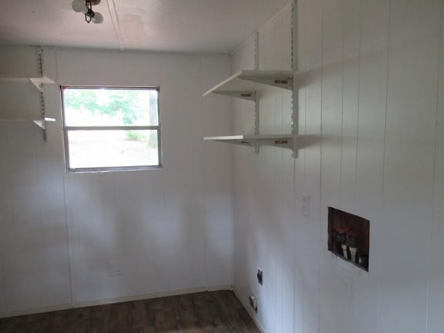 1779 New Bridge Rd, Cleveland, GA 30528 - laundry room with washer hookup, electric dryer hookup, and dark wood-style floors