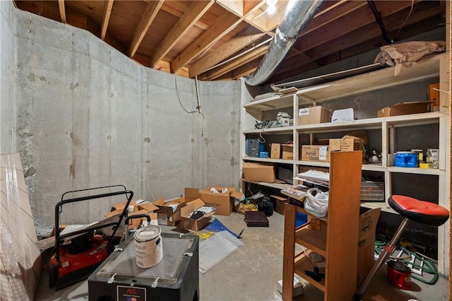 view of storage area