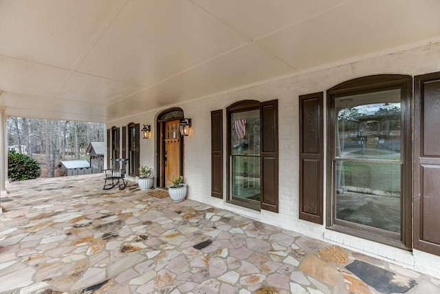 view of patio with a porch